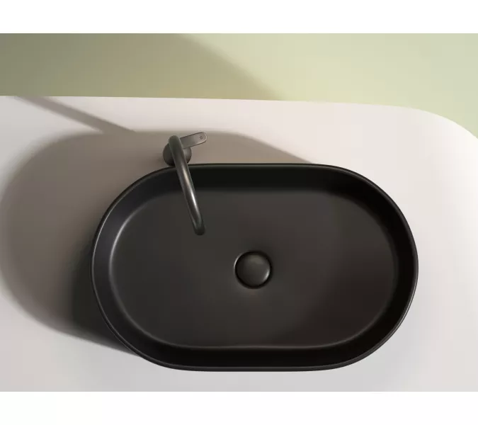 Умывальник чаша Ceramica Nova накладная овальная (цвет Черный Матовый) Element 608*385*122мм, Выбрать цвет: Черный, изображение 3