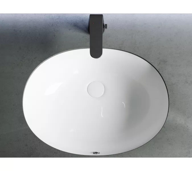 Умывальник Ceramica Nova овальный встраиваемый под столешницу Element 560*420*195мм, с крепежом и шаблоном для установки, Ширина , в см: 56, изображение 3