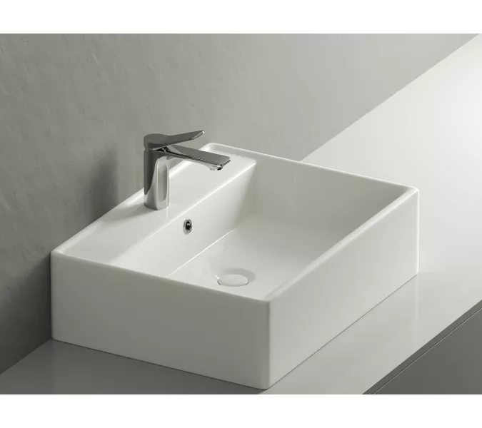 Умывальник чаша Ceramica Nova накладная прямоугольная Element 590*450*160мм, Ширина , в см: 59, изображение 4