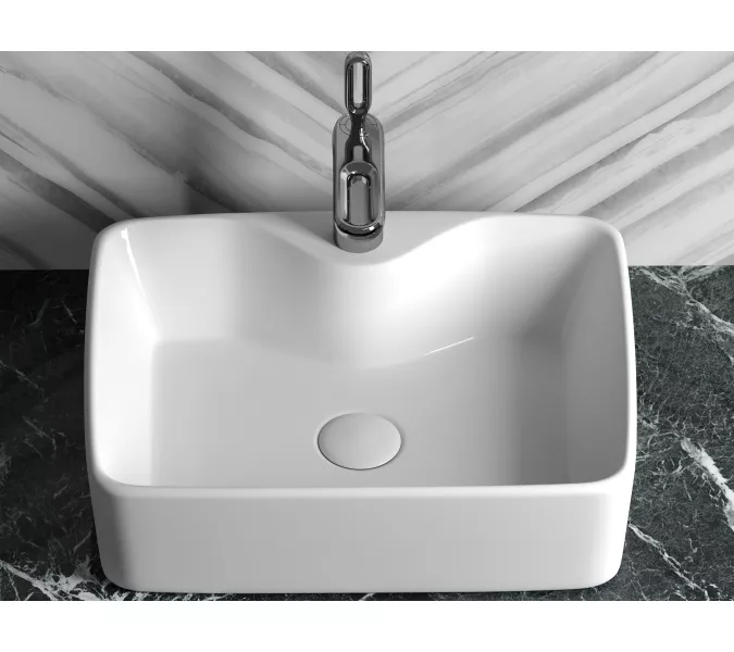 Умывальник чаша Ceramica Nova накладная прямоугольная Element 480*370*130мм, изображение 3