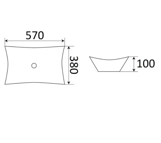 Раковина накладная прямоугольная CeramaLux 7701B, изображение 4