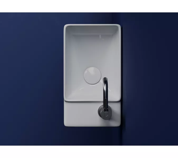 Ceramica Nova Умывальник подвесной прямоугольный (чаша слева, отверстие под смеситель справа) Element 395*220*125мм, Выбрать цвет: Белый, Ориентация: правая, изображение 2