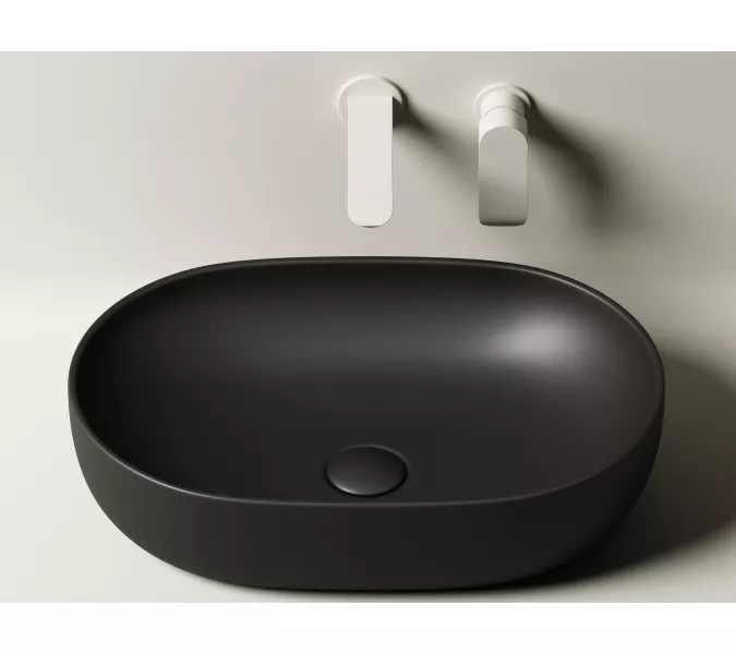 Умывальник чаша Ceramica Nova накладная овальная (цвет Черный Матовый) Element 600*415*135мм, Выбрать цвет: Черный, изображение 2