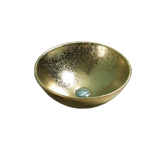 Раковина накладная круглая CeramaLux NC 7226S, Выбрать цвет: Золото