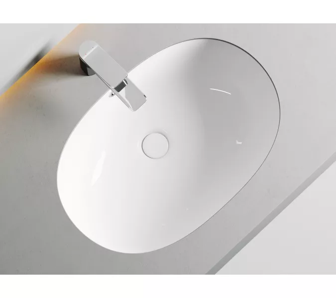 Умывальник Ceramica Nova овальный встраиваемый под столешницу Element 565*385*210мм, с крепежом и шаблоном для установки, изображение 3