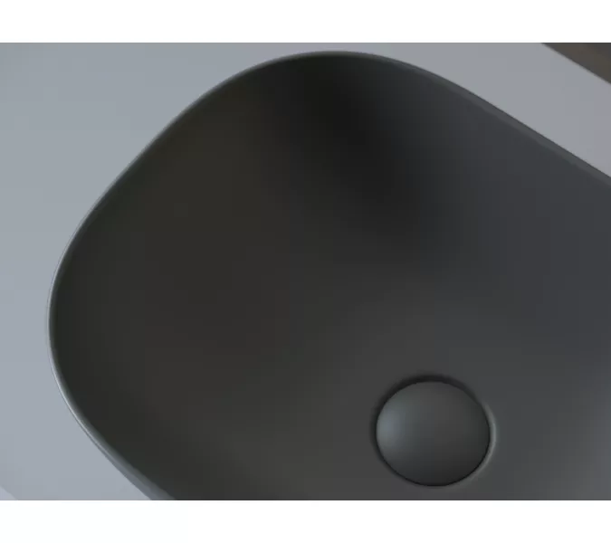 Умывальник чаша Ceramica Nova накладная прямоугольная (цвет Темный Антрацит Матовый) Element 455*325*135мм, Выбрать цвет: Темно-серый, изображение 2