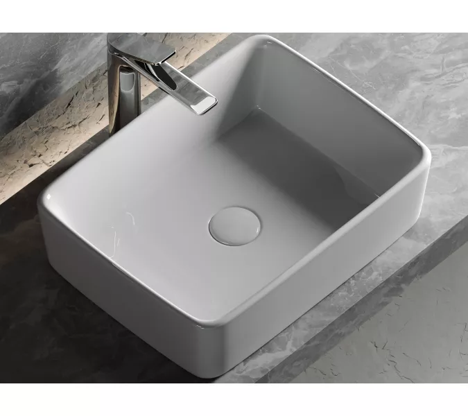 Умывальник чаша Ceramica Nova накладная прямоугольная Element 480*370*130мм, изображение 3
