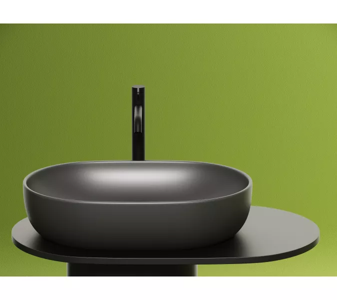 Умывальник чаша Ceramica Nova накладная овальная (цвет Темный Антрацит Матовый) Element 600*415*135мм, Выбрать цвет: Темно-серый, изображение 5