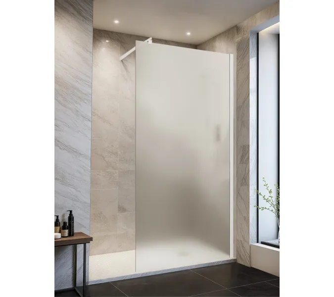 Душевая перегородка T100F PARLY, Цвет стекла: матовое, Цвет профиля: Белый, Выбрать размер: 100, изображение 2