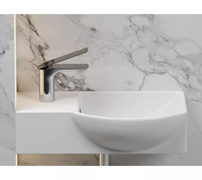 Умывальник Ceramica Nova CN6039 L/R подвесной прямоугольный  с крепежом  Element 400*220*120мм, Ориентация: правая, изображение 3