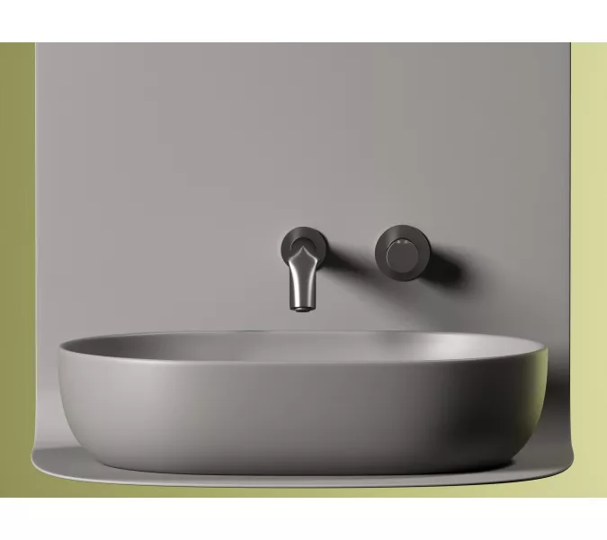 Умывальник чаша Ceramica Nova накладная овальная (цвет Антрацит Матовый) Element 600*415*135мм, Выбрать цвет: Серый, изображение 3