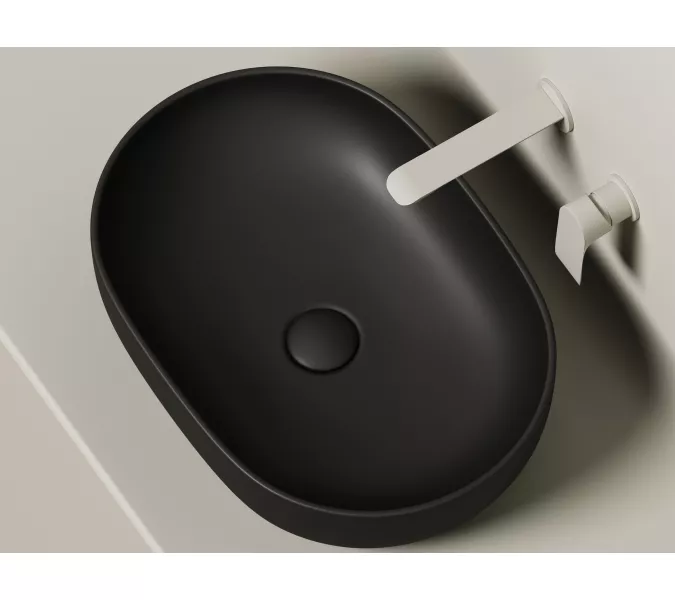 Умывальник чаша Ceramica Nova накладная овальная (цвет Черный Матовый) Element 600*415*135мм, Выбрать цвет: Черный, изображение 4