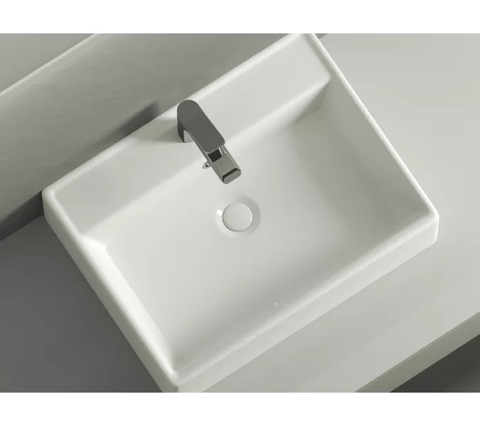 Умывальник чаша Ceramica Nova накладная прямоугольная Element 590*450*160мм, Ширина , в см: 59, изображение 5