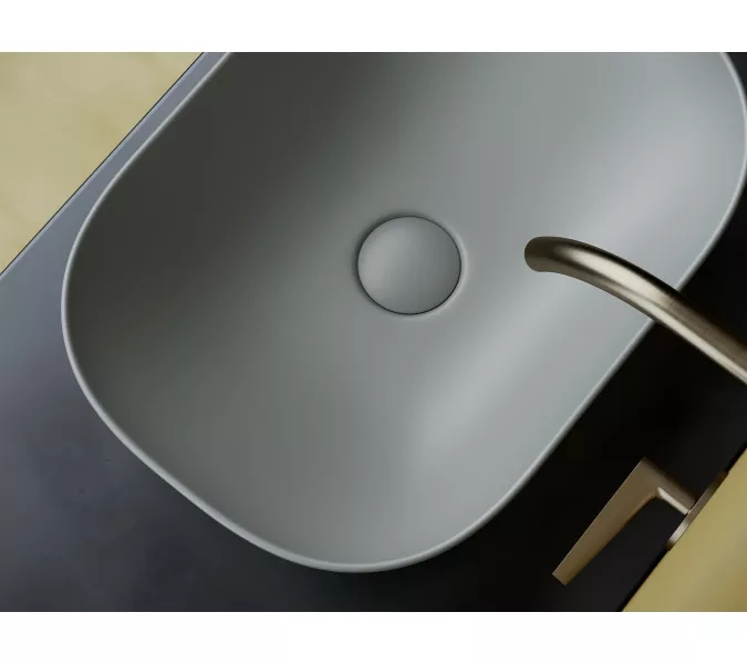 Умывальник чаша Ceramica Nova накладная прямоугольная (цвет Антрацит Матовый) Element 455*325*135мм, Выбрать цвет: Серый, изображение 3