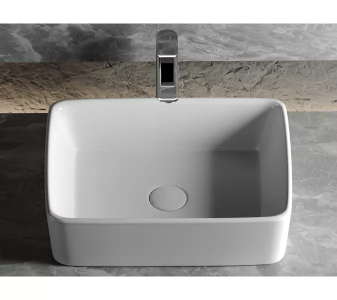 Умывальник чаша Ceramica Nova накладная прямоугольная Element 480*370*130мм, изображение 4