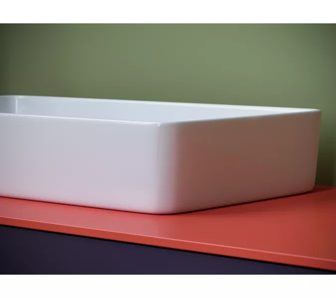 Ceramica Nova Раковина накладная со смещенным сливом, с возможностью установки на столешницу под стиральную машину, 620*340*110, цвет белый, изображение 3