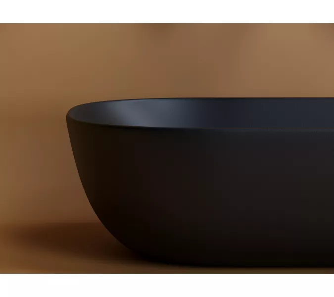 Умывальник чаша Ceramica Nova накладная прямоугольная (цвет Черный Матовый) Element 455*325*135мм, Выбрать цвет: Черный, изображение 3
