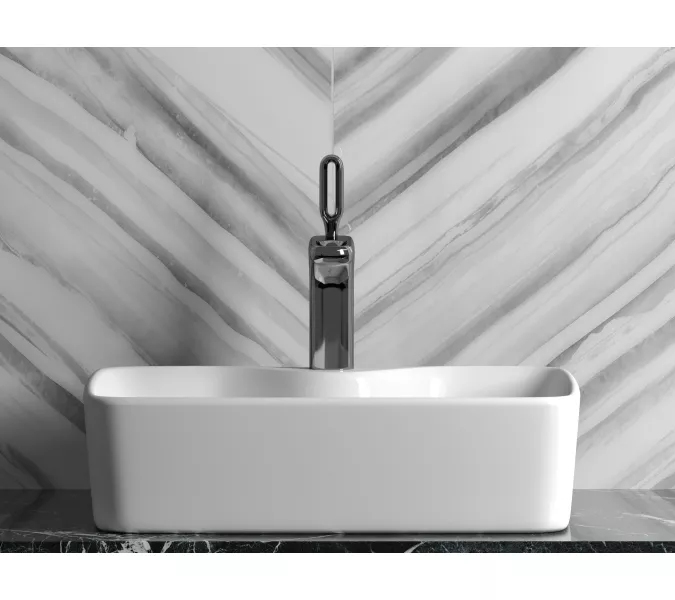 Умывальник чаша Ceramica Nova накладная прямоугольная Element 480*370*130мм, изображение 4