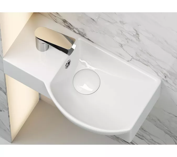 Умывальник Ceramica Nova CN6039 L/R подвесной прямоугольный  с крепежом  Element 400*220*120мм, Ориентация: правая, изображение 4