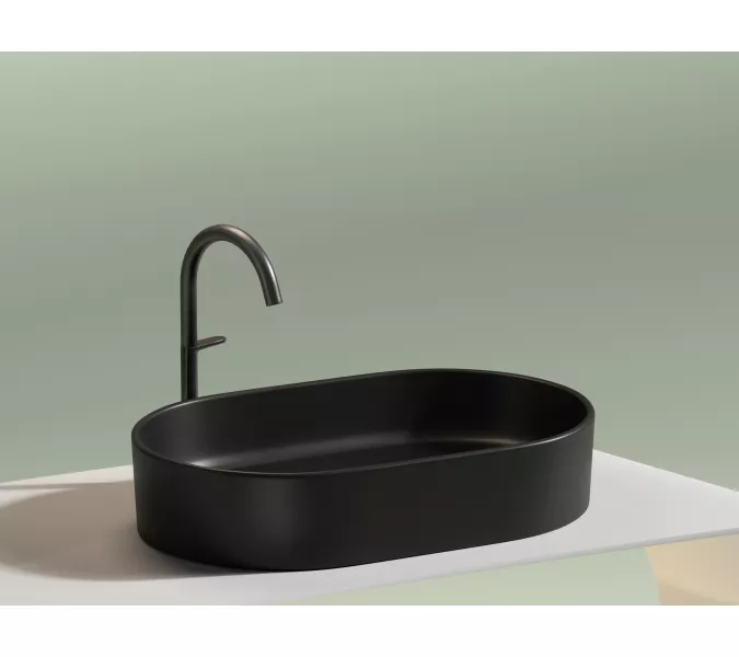 Умывальник чаша Ceramica Nova накладная овальная (цвет Черный Матовый) Element 608*385*122мм, Выбрать цвет: Черный, изображение 5