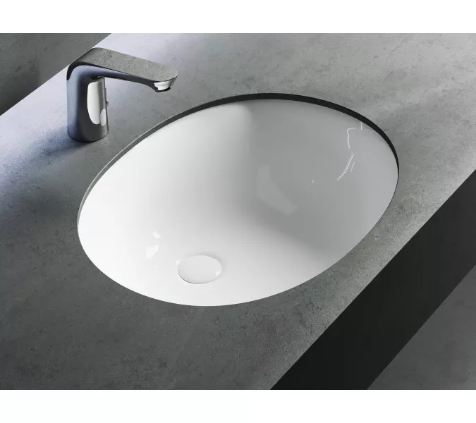 Умывальник Ceramica Nova овальный встраиваемый под столешницу Element 560*420*195мм, с крепежом и шаблоном для установки, Ширина , в см: 56, изображение 5