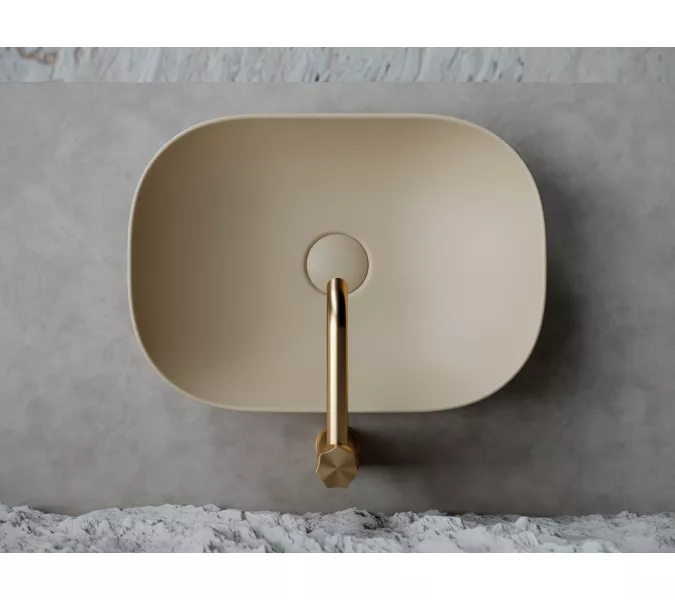 Умывальник чаша Ceramica Nova накладная прямоугольная (цвет Капучино Матовый) Element 455*325*135мм, Выбрать цвет: Бежевый, изображение 4