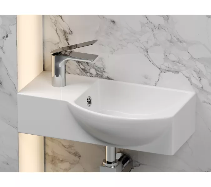 Умывальник Ceramica Nova CN6039 L/R подвесной прямоугольный  с крепежом  Element 400*220*120мм, Ориентация: правая, изображение 5