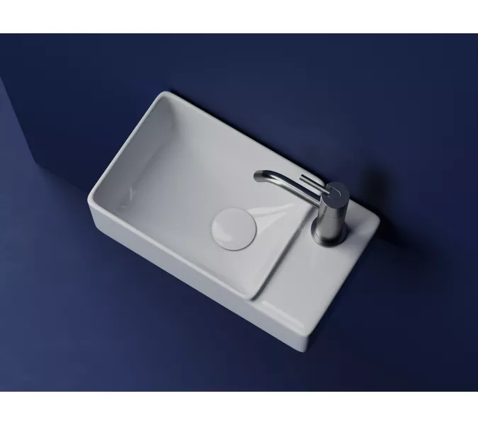 Ceramica Nova Умывальник подвесной прямоугольный (чаша слева, отверстие под смеситель справа) Element 395*220*125мм, Выбрать цвет: Белый, Ориентация: правая, изображение 4