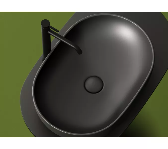 Умывальник чаша Ceramica Nova накладная овальная (цвет Темный Антрацит Матовый) Element 600*415*135мм, Выбрать цвет: Темно-серый, изображение 2