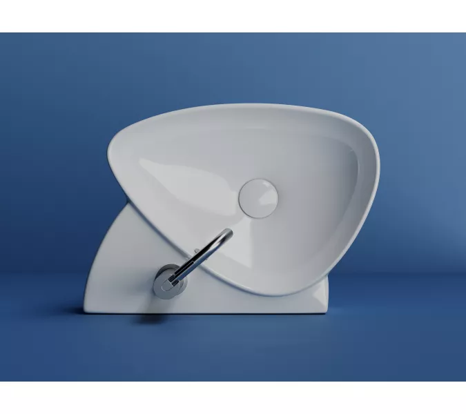 Раковина подвесная Ceramica Nova с отверстием под смеситель, с системой слива- перелива, 495*350*155, цвет белый, изображение 4