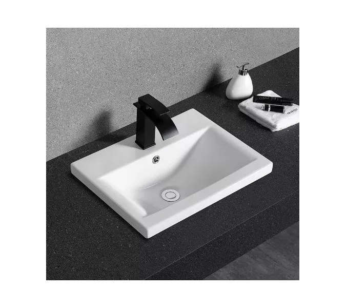 Раковина врезная прямоугольная CeramaLux 9393, Выбрать размер: 50, изображение 4