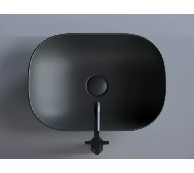 Умывальник чаша Ceramica Nova накладная прямоугольная (цвет Темный Антрацит Матовый) Element 455*325*135мм, Выбрать цвет: Темно-серый, изображение 4