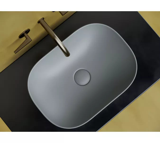 Умывальник чаша Ceramica Nova накладная прямоугольная (цвет Антрацит Матовый) Element 455*325*135мм, Выбрать цвет: Серый, изображение 4