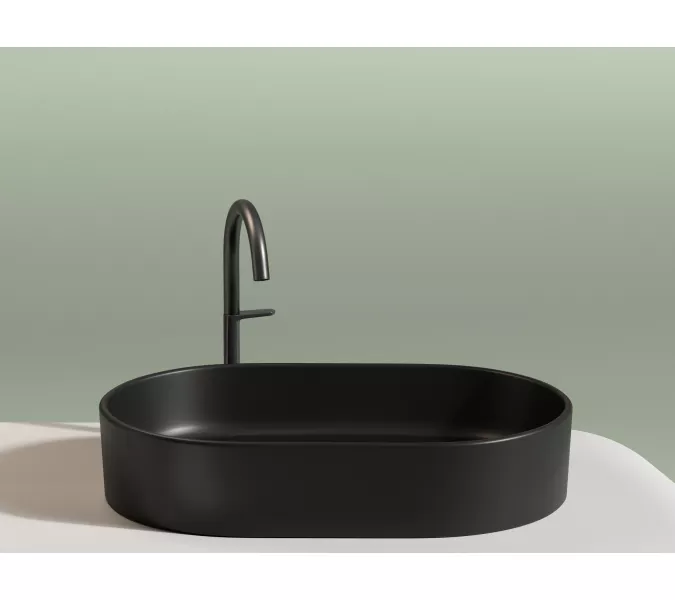 Умывальник чаша Ceramica Nova накладная овальная (цвет Черный Матовый) Element 608*385*122мм, Выбрать цвет: Черный, изображение 6