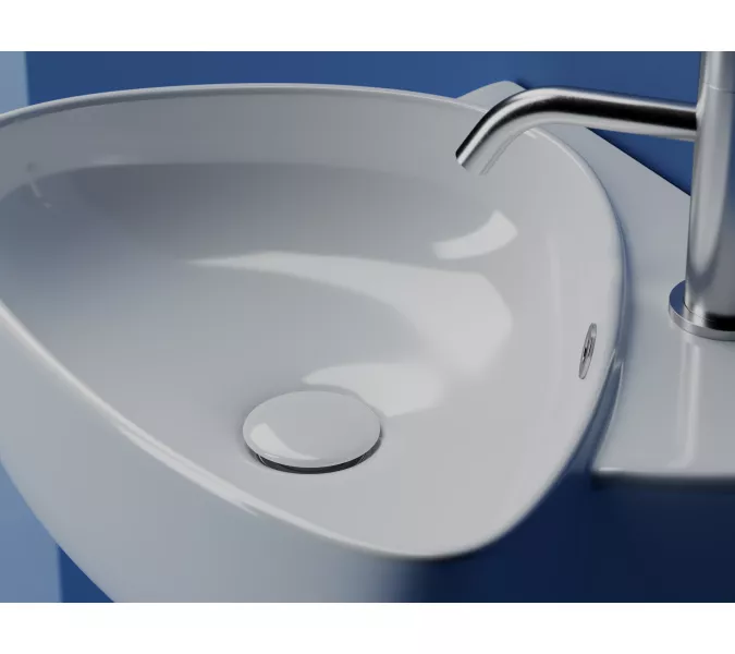 Раковина подвесная Ceramica Nova с отверстием под смеситель, с системой слива- перелива, 495*350*155, цвет белый, изображение 5