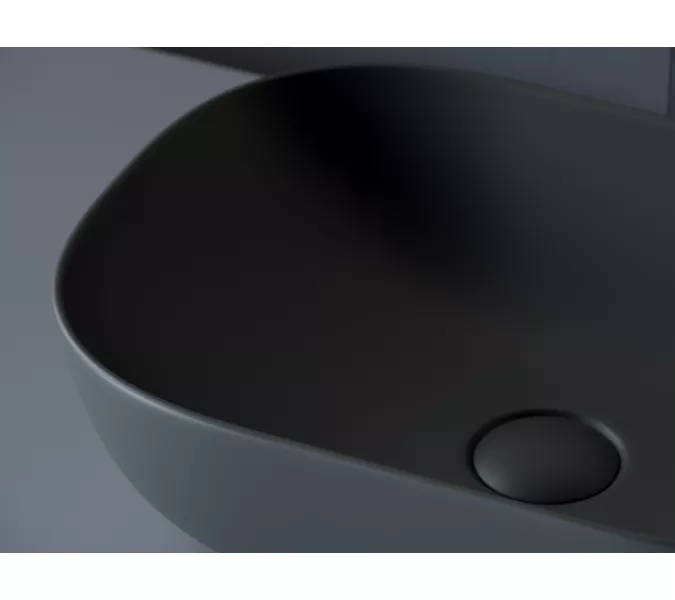 Умывальник чаша Ceramica Nova накладная прямоугольная (цвет Темный Антрацит Матовый) Element 455*325*135мм, Выбрать цвет: Темно-серый, изображение 5