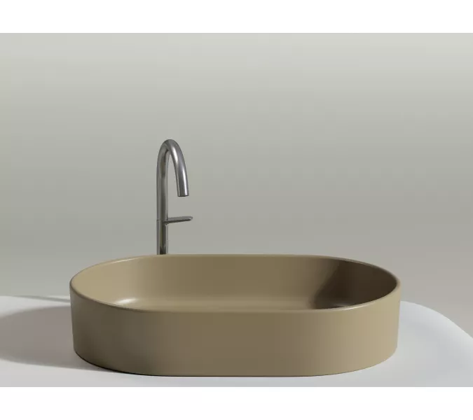 Умывальник чаша Ceramica Nova накладная овальная (цвет Капучино Матовый) Element 608*385*122мм, Выбрать цвет: Бежевый, изображение 6