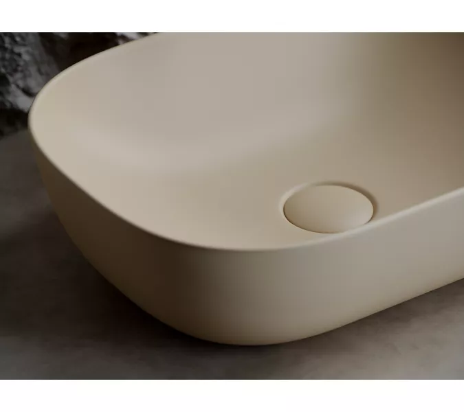 Умывальник чаша Ceramica Nova накладная прямоугольная (цвет Капучино Матовый) Element 455*325*135мм, Выбрать цвет: Бежевый, изображение 5