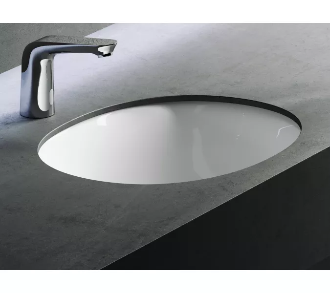 Умывальник Ceramica Nova овальный встраиваемый под столешницу Element 560*420*195мм, с крепежом и шаблоном для установки, Ширина , в см: 56, изображение 7
