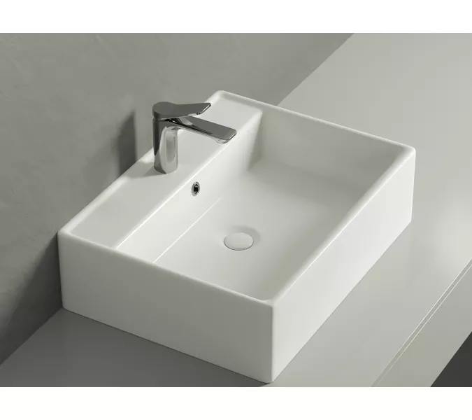 Умывальник чаша Ceramica Nova накладная прямоугольная Element 590*450*160мм, Ширина , в см: 59, изображение 2