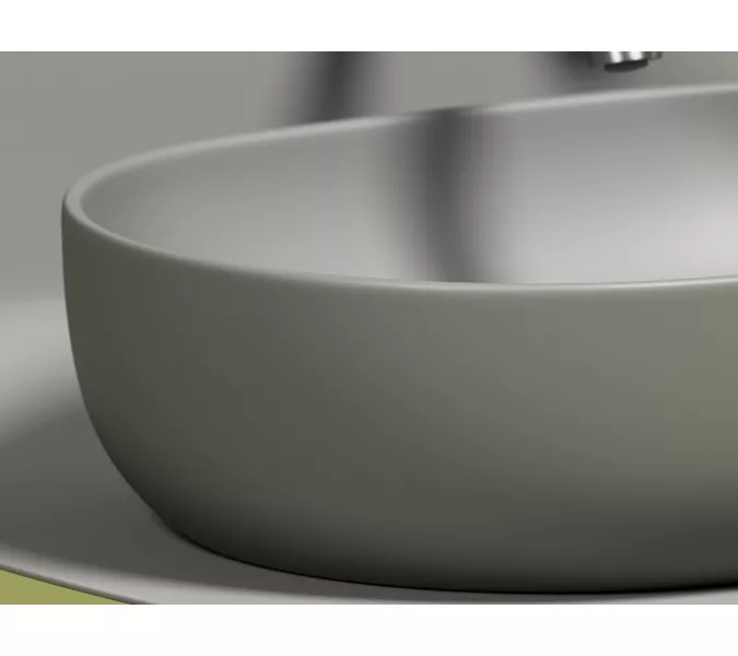 Умывальник чаша Ceramica Nova накладная овальная (цвет Антрацит Матовый) Element 600*415*135мм, Выбрать цвет: Серый, изображение 7