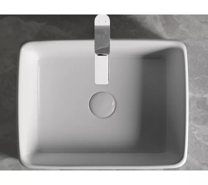 Умывальник чаша Ceramica Nova накладная прямоугольная Element 480*370*130мм, изображение 7