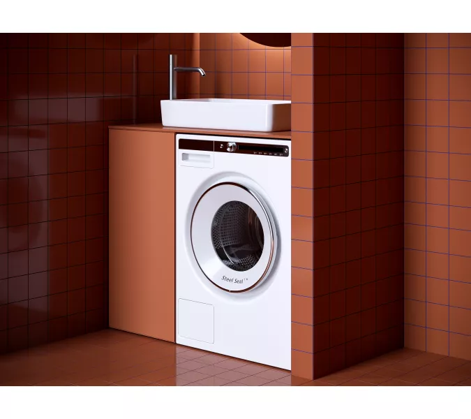 Ceramica Nova Раковина накладная со смещенным сливом, с возможностью установки на столешницу под стиральную машину, 620*340*110, цвет белый, изображение 7