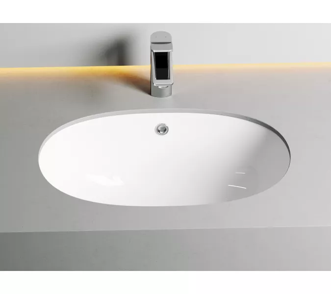 Умывальник Ceramica Nova овальный встраиваемый под столешницу Element 565*385*210мм, с крепежом и шаблоном для установки, изображение 7