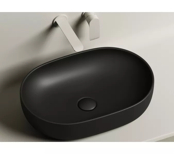 Умывальник чаша Ceramica Nova накладная овальная (цвет Черный Матовый) Element 600*415*135мм, Выбрать цвет: Черный, изображение 8