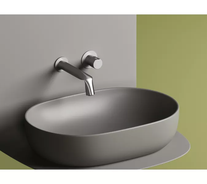 Умывальник чаша Ceramica Nova накладная овальная (цвет Антрацит Матовый) Element 600*415*135мм, Выбрать цвет: Серый, изображение 8