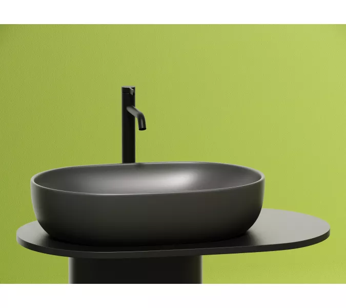 Умывальник чаша Ceramica Nova накладная овальная (цвет Темный Антрацит Матовый) Element 600*415*135мм, Выбрать цвет: Темно-серый, изображение 7