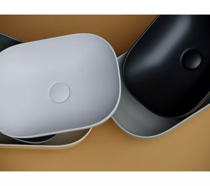 Умывальник чаша Ceramica Nova накладная прямоугольная (цвет Темный Антрацит Матовый) Element 455*325*135мм, Выбрать цвет: Темно-серый, изображение 7