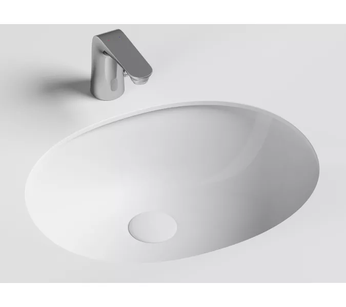 Умывальник Ceramica Nova овальный встраиваемый под столешницу Element 560*420*195мм, с крепежом и шаблоном для установки, Ширина , в см: 56, изображение 8