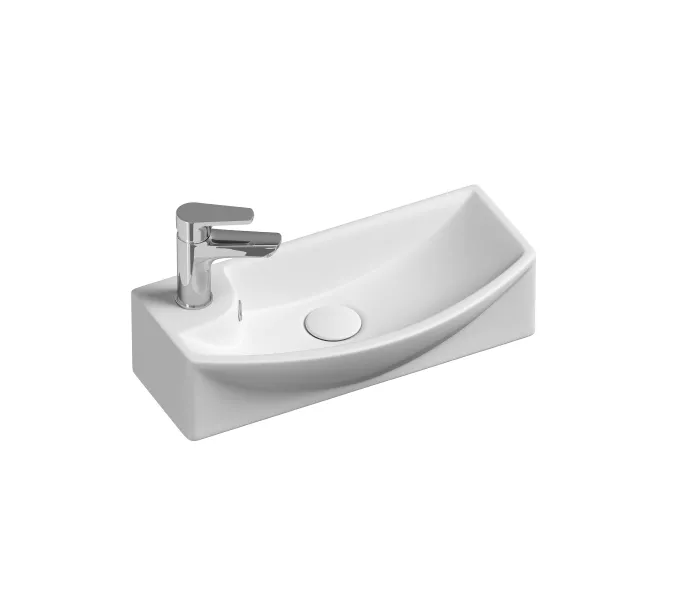 Умывальник Ceramica Nova подвесной прямоугольный с крепежом L/R Element 455*220*130мм, Ориентация: правая